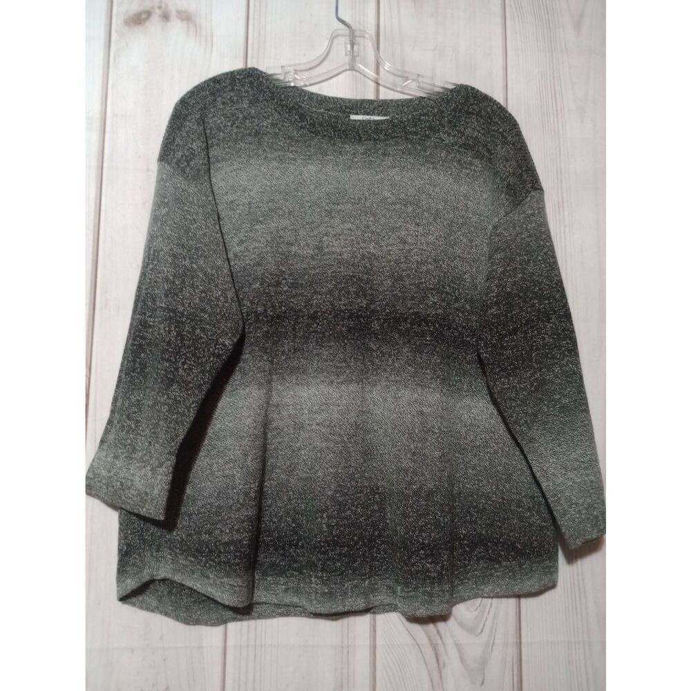 Croft and Barrow Sweater Ladies Extra Large Black Gray Round Neck